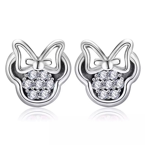 925 SILVER AND ZIRCONIA MINNIE MOUSE EARRINGS - Picture 8 of 8
